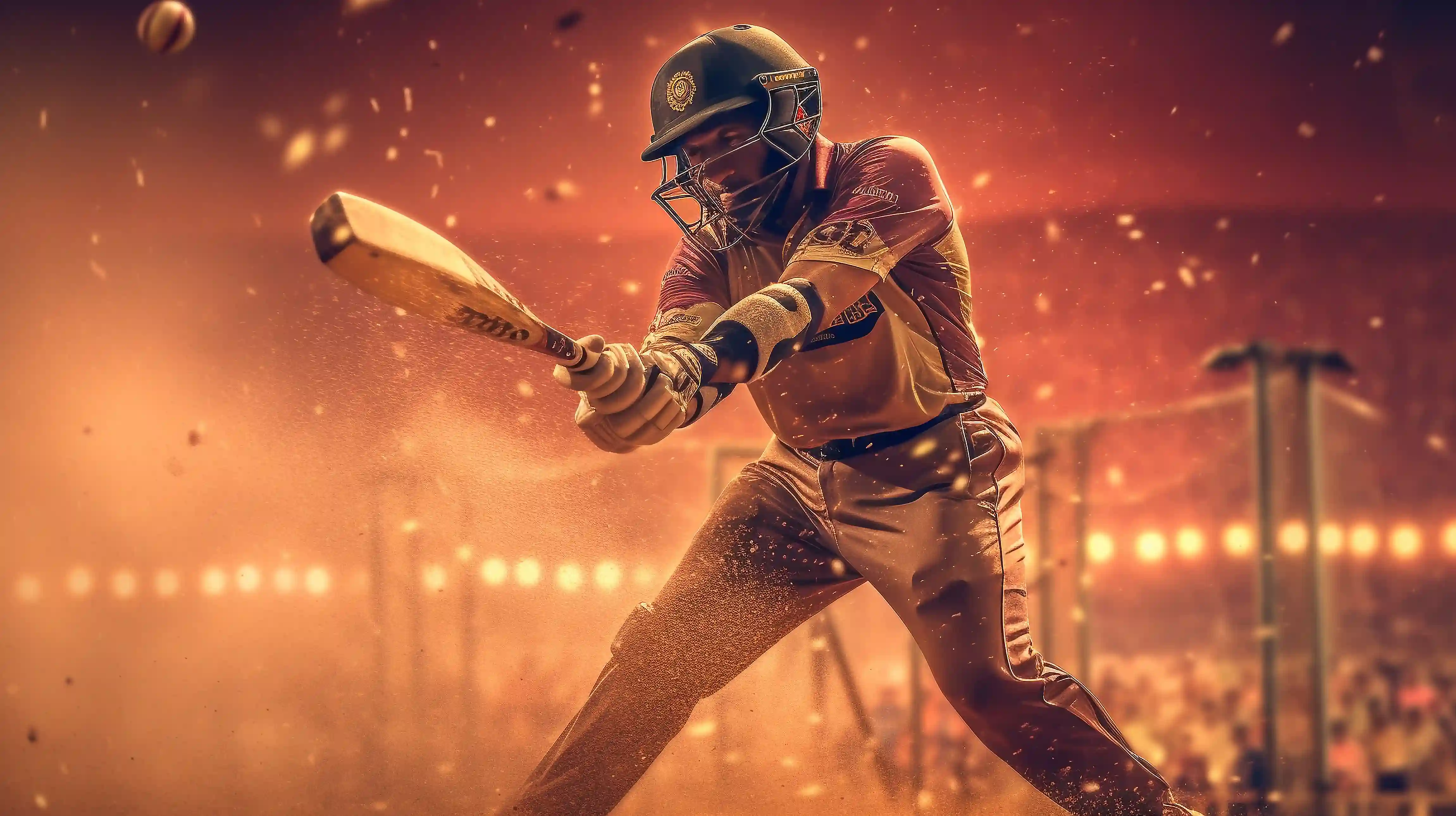 Cricket player batting